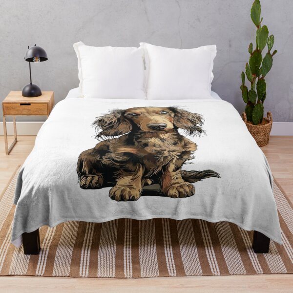 Item preview, Brown Long Hair Dachshund Dog Illustration designed and sold by whyitsme.