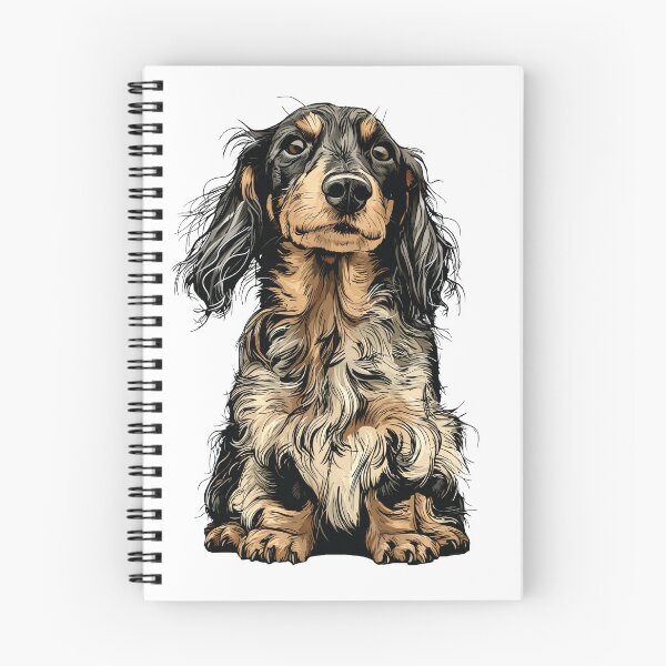 Item preview, Fluffy Dapple Long Haired Dachshund Dog Illustration designed and sold by whyitsme.