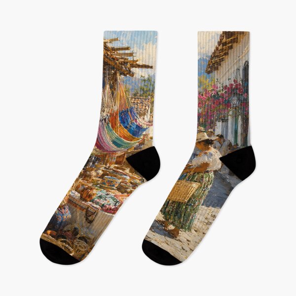 Item preview, Colorful Latin American Artisan Market with Hammocks designed and sold by GutyzDesignsES.
