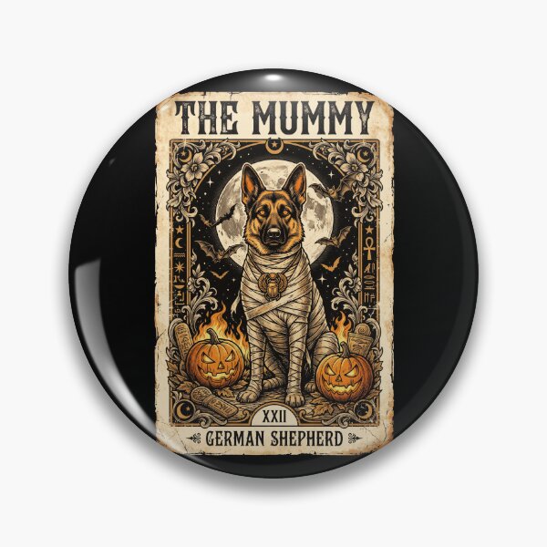 Item preview, German Shepherd Mummy Halloween Vintage Tarot Card Art designed and sold by MTRBSK11.