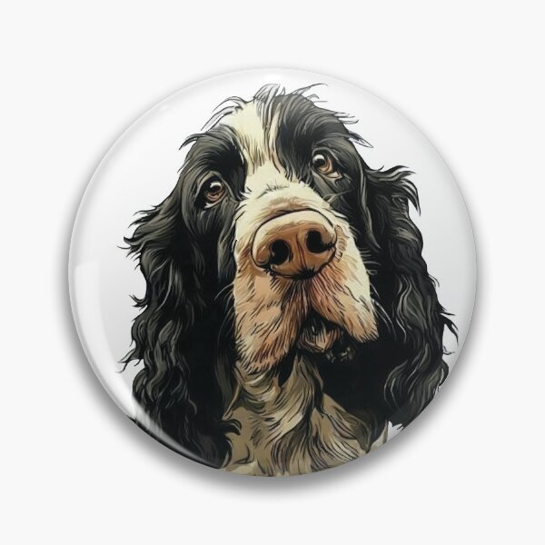 Item preview, Black and White English Springer Spaniel Dog Illustration designed and sold by whyitsme.
