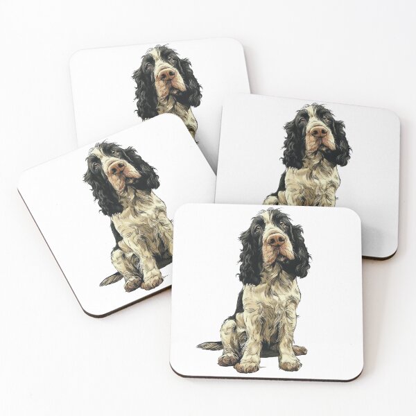 Item preview, Black and White English Springer Spaniel Dog Illustration designed and sold by whyitsme.