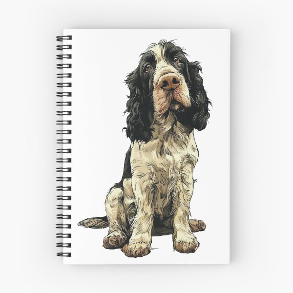 Item preview, Ilustración en blanco y negro de un perro English Springer Spaniel. designed and sold by whyitsme.