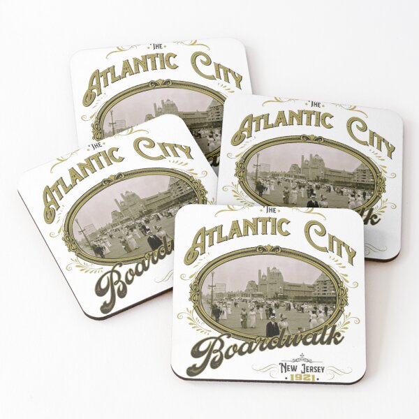 Item preview, Vintage Atlantic City Boardwalk Historic Travel Poster designed and sold by fundingholding.