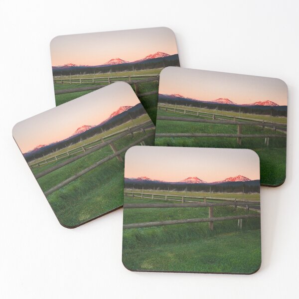 Item preview, Mountain Sunrise Over Pasture Fence designed and sold by jklune.