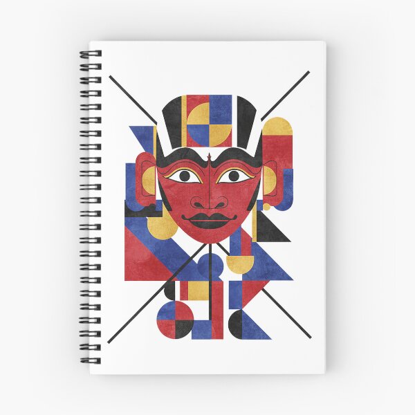 Item preview, Abstract Geometric Tribal Mask – Modern Bauhaus Red Blue Gold Art designed and sold by cannsuh.
