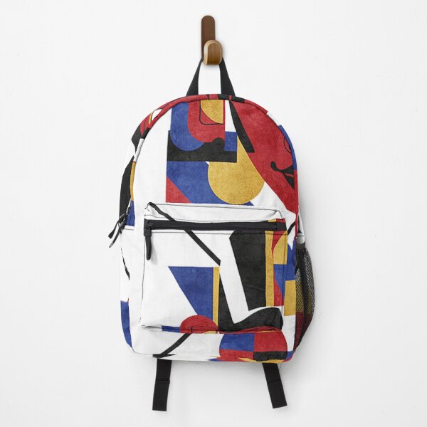 Item preview, Abstract Geometric Tribal Mask – Modern Bauhaus Red Blue Gold Art designed and sold by cannsuh.
