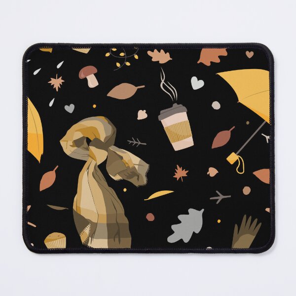 Item preview, Cozy Autumn Rainy Day Scarf Coffee Umbrella Pattern designed and sold by FestivityFinds.