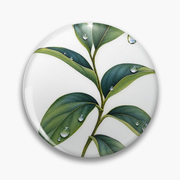 Item preview, Botanical Leaves Rain Drops – Minimal Green Nature Illustration designed and sold by meghnad.