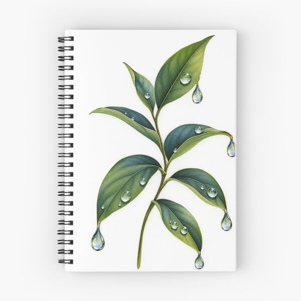 Item preview, Botanical Leaves Rain Drops – Minimal Green Nature Illustration designed and sold by meghnad.