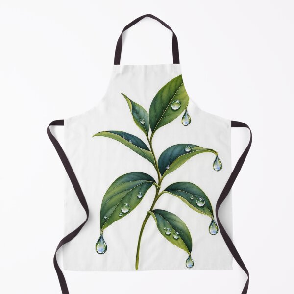 Item preview, Botanical Leaves Rain Drops – Minimal Green Nature Illustration designed and sold by meghnad.
