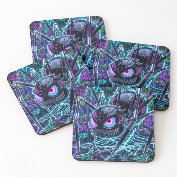 Item preview, Cybernetic Spider in Neon Web designed and sold by kiwiartyfarty.
