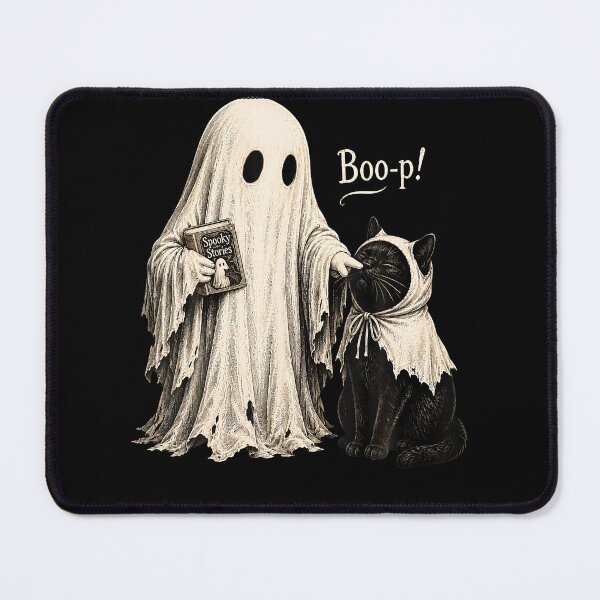 Item preview, Vintage Halloween Ghost Black Cat Boo Spooky designed and sold by HayleePacoch.