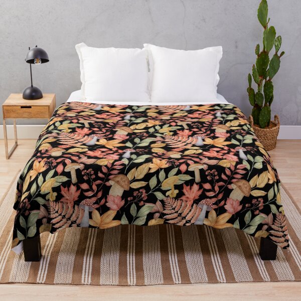Item preview, Dark Cottagecore Watercolor Mushroom Fern Autumn Forest Pattern Travel designed and sold by FestivityFinds.