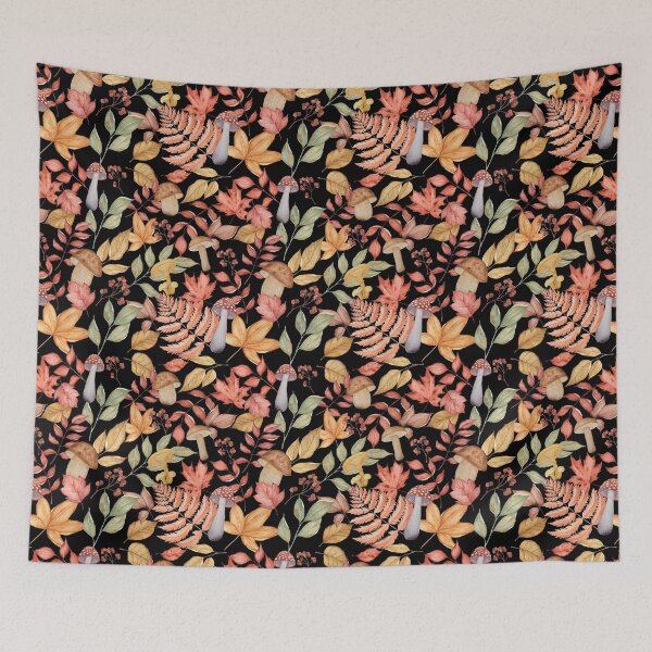 Item preview, Dark Cottagecore Watercolor Mushroom Fern Autumn Forest Pattern Travel designed and sold by FestivityFinds.