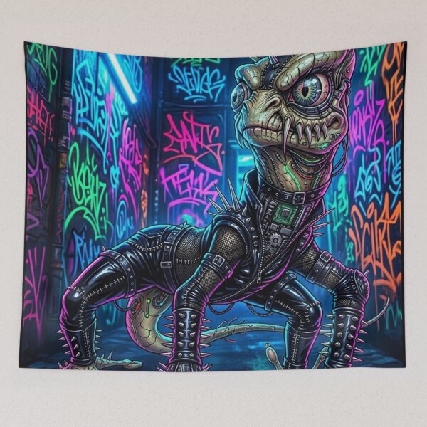 Item preview, Cyberpunk Armored Lizard designed and sold by kiwiartyfarty.