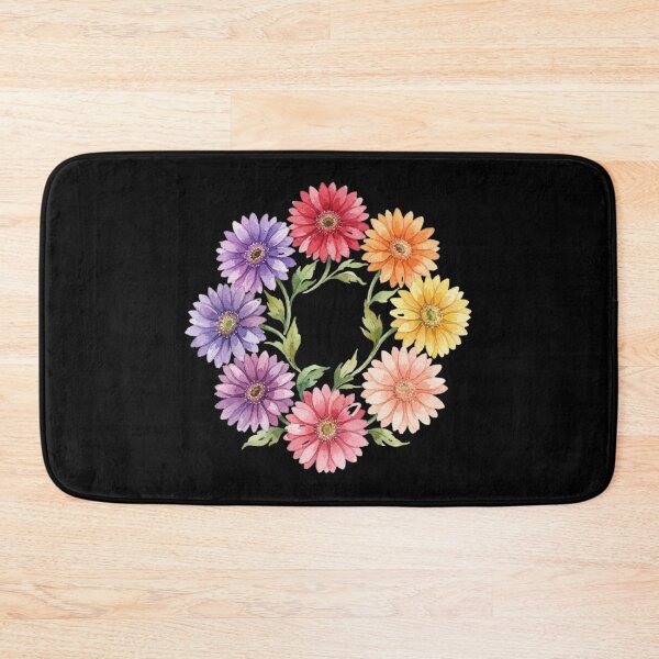 Item preview, Colorful Watercolor Daisy Floral Wreath Mandala Art designed and sold by bvdesignart.