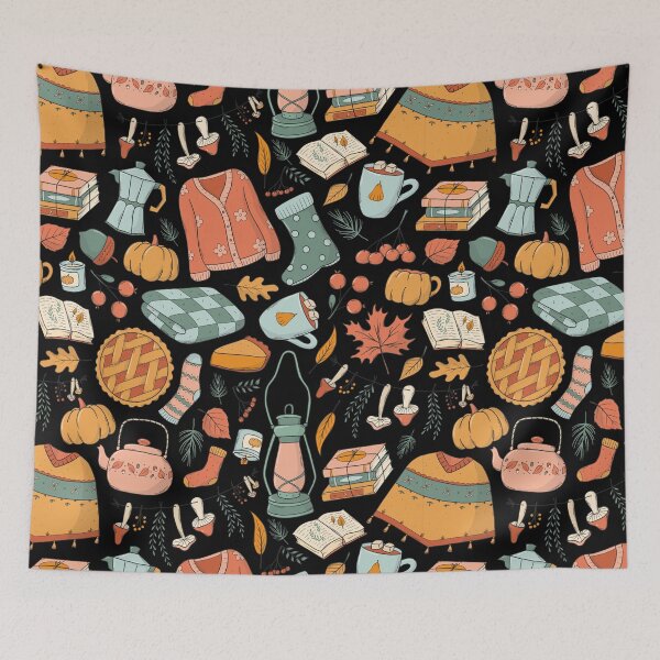 Item preview, Cozy Hygge Fall Autumn Cardigan Pie Pumpkin Pattern designed and sold by FestivityFinds.