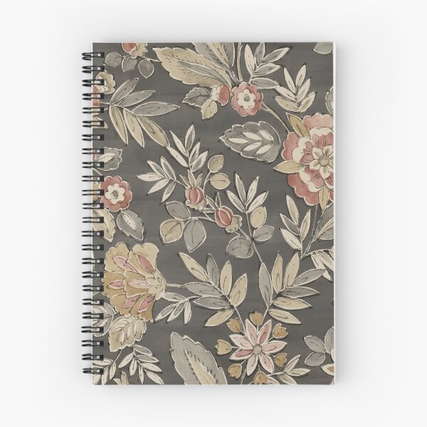 Item preview, Vintage Floral Pattern on Charcoal Grey designed and sold by Mindful Wall Art Studio.