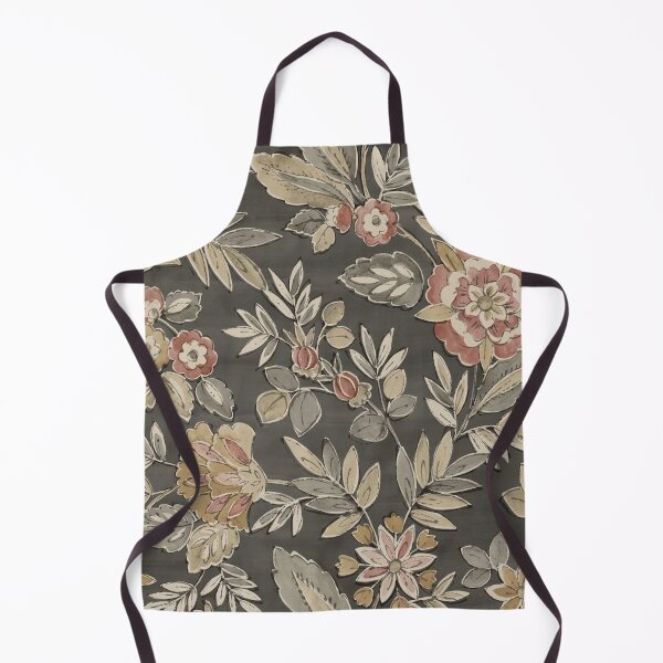 Item preview, Vintage Floral Pattern on Charcoal Grey designed and sold by Mindful Wall Art Studio.