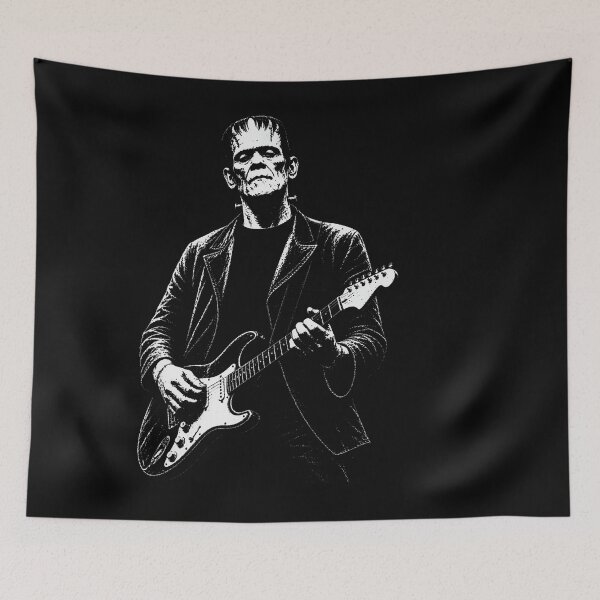 Item preview, Vintage Frankenstein Playing Guitar Halloween designed and sold by LouisaOReilly.