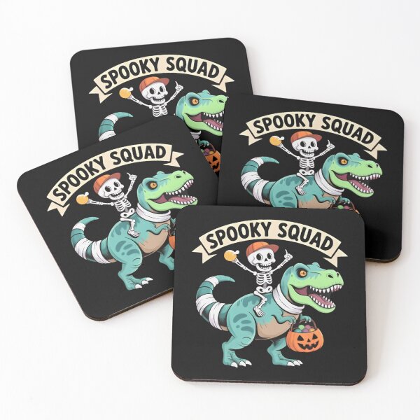 Item preview, Spooky Squad Skeleton Riding T-Rex Halloween Funny Dinosaur Candy Bucket  designed and sold by Zizo-DR44.