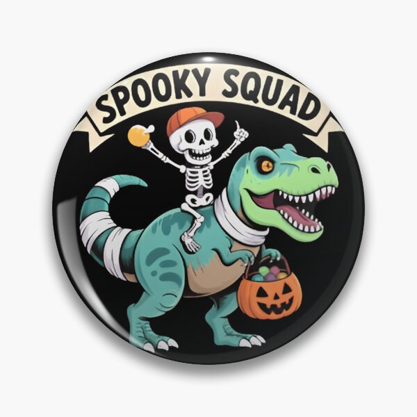 Item preview, Spooky Squad Skeleton Riding T-Rex Halloween Funny Dinosaur Candy Bucket  designed and sold by Zizo-DR44.