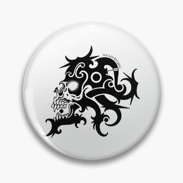 Item preview, Borneo Skull Tribal Dayak Tattoo Flash Graphic designed and sold by Bombstudios.
