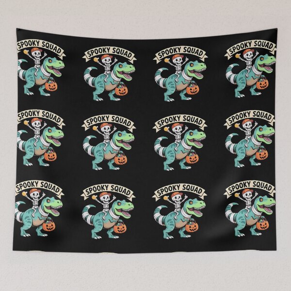 Item preview, Spooky Squad Skeleton Riding T-Rex Halloween Funny Dinosaur Candy Bucket  designed and sold by Zizo-DR44.