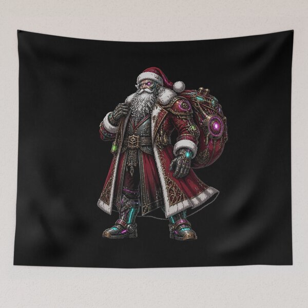 Item preview, Gothic Steampunk Mecha Santa Claus Cyborg Art designed and sold by LazyDayzCo.