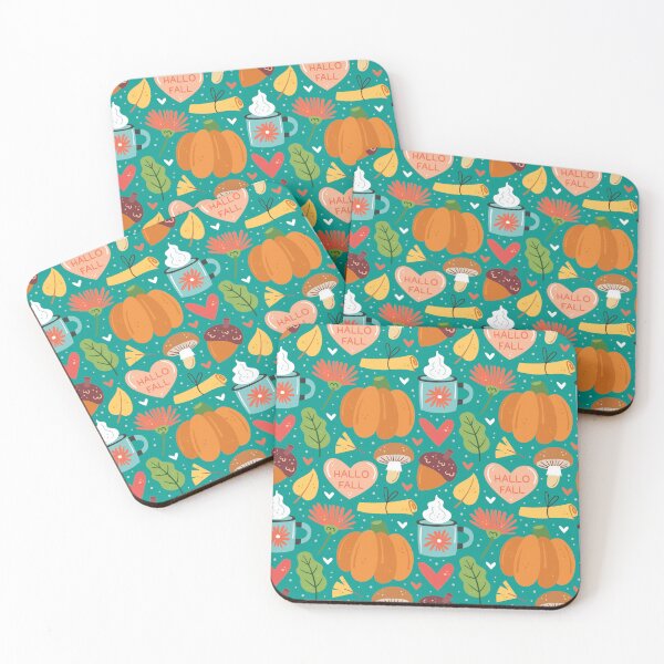 Item preview, Cute Hallo Fall Pumpkin Spice Coffee Heart Pattern designed and sold by FestivityFinds.