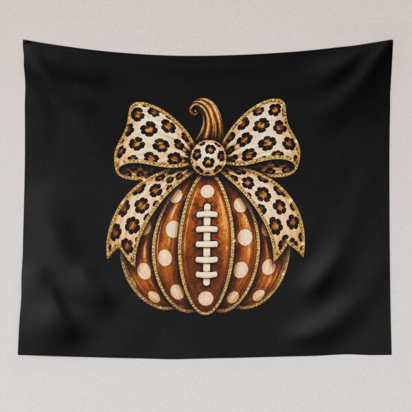 Item preview, Leopard Pumpkin Football Bow Festive Autumn Design designed and sold by GiaoCalonas.