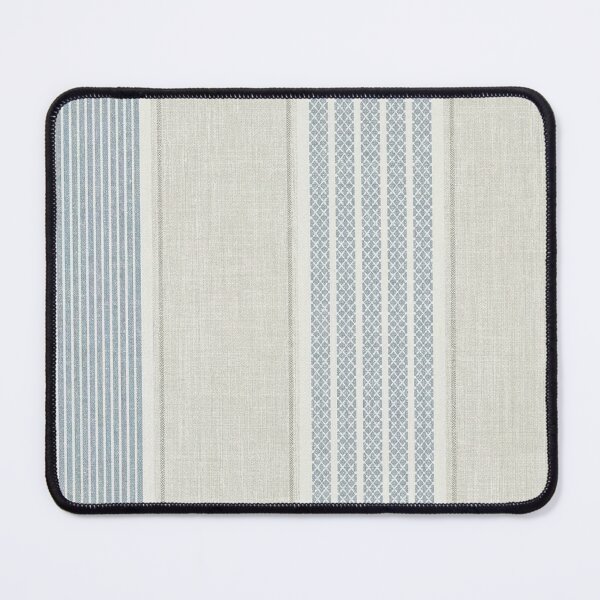 Item preview, Linen Stripe Pattern in Blue and Cream designed and sold by Mindful Wall Art Studio.