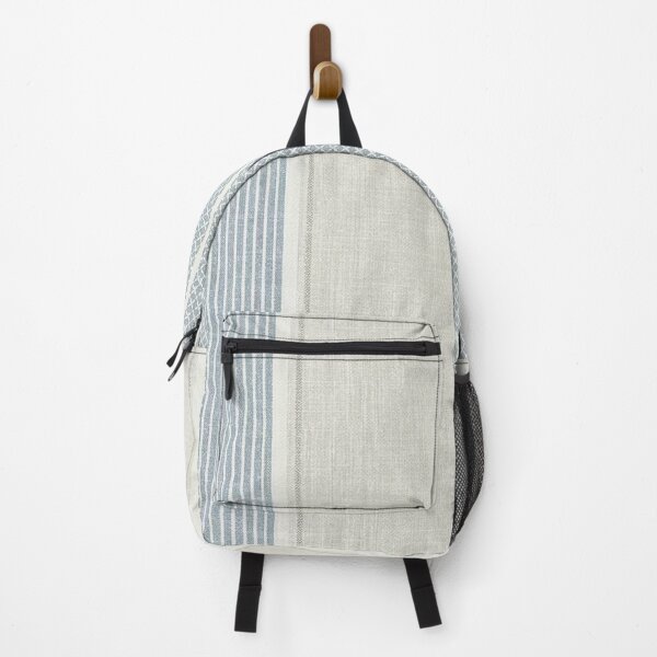 Item preview, Linen Stripe Pattern in Blue and Cream designed and sold by Mindful Wall Art Studio.
