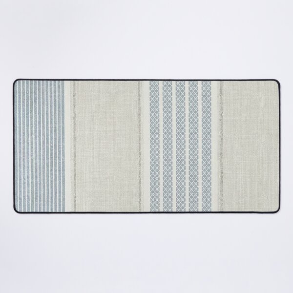 Item preview, Linen Stripe Pattern in Blue and Cream designed and sold by Mindful Wall Art Studio.