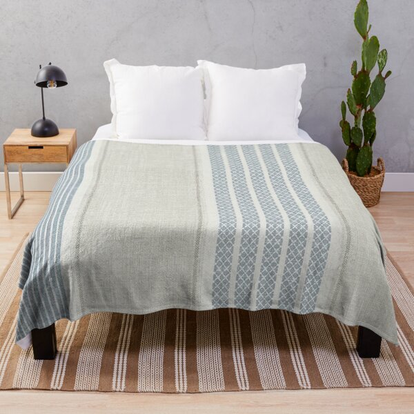 Item preview, Linen Stripe Pattern in Blue and Cream designed and sold by Mindful Wall Art Studio.