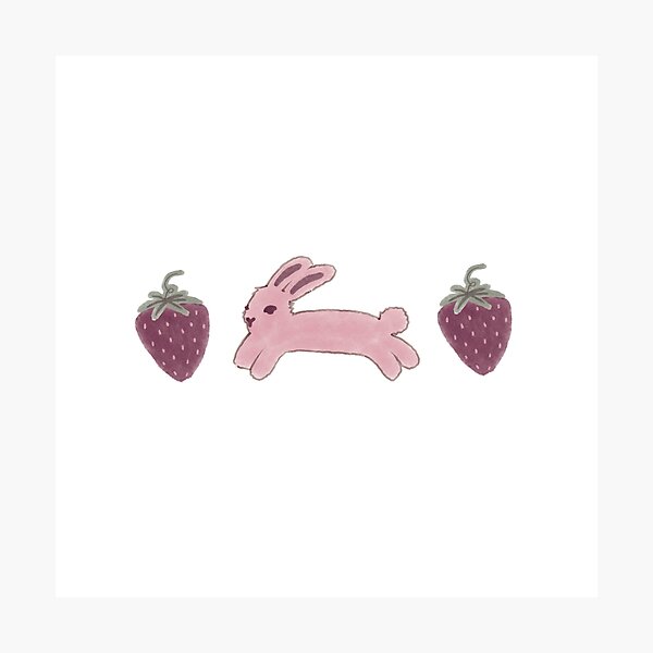 Item preview, Cute Bunny and Strawberry Design designed and sold by haezed.