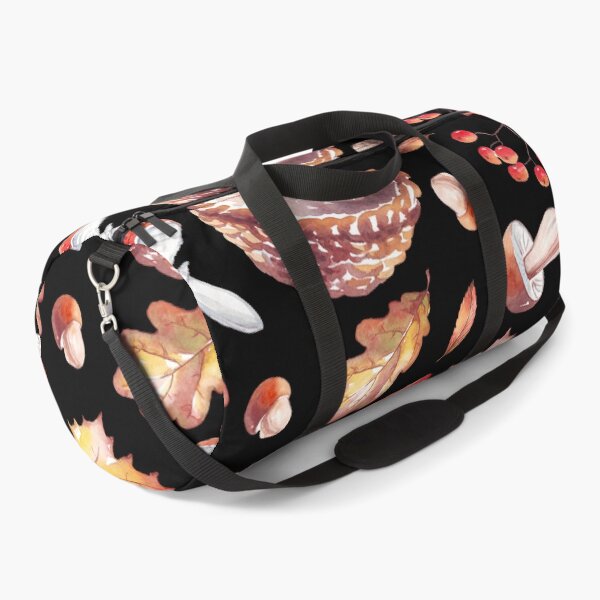 Item preview, Dark Cottagecore Mushroom Foraging Basket Autumn Watercolor Pattern designed and sold by FestivityFinds.