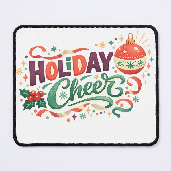 Item preview, Holiday Cheer Retro Christmas Typography Ornament Festive Holiday Art designed and sold by inkoutninja.