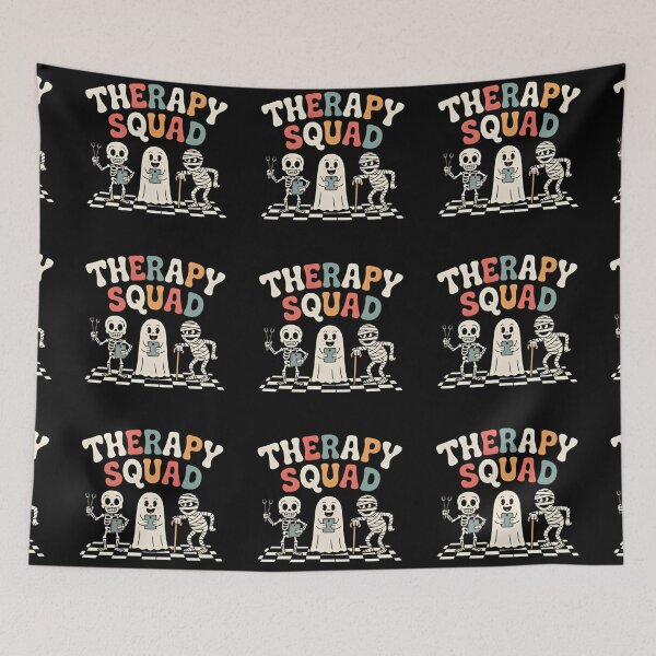 Item preview, Therapy Squad Retro Halloween Skeleton Ghost Mummy Therapist Gift  designed and sold by Zizo-DR44.
