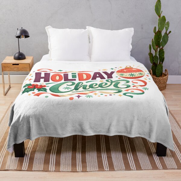 Item preview, Holiday Cheer Retro Christmas Typography Ornament Festive Holiday Art designed and sold by inkoutninja.