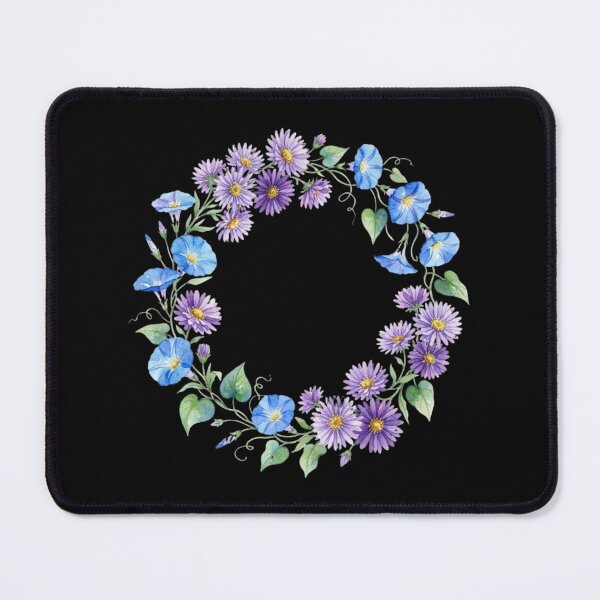 Item preview, Watercolor Blue And Purple Floral Wreath Botanical Art designed and sold by bvdesignart.