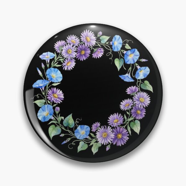 Item preview, Watercolor Blue And Purple Floral Wreath Botanical Art designed and sold by bvdesignart.
