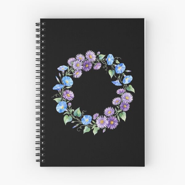 Item preview, Watercolor Blue And Purple Floral Wreath Botanical Art designed and sold by bvdesignart.
