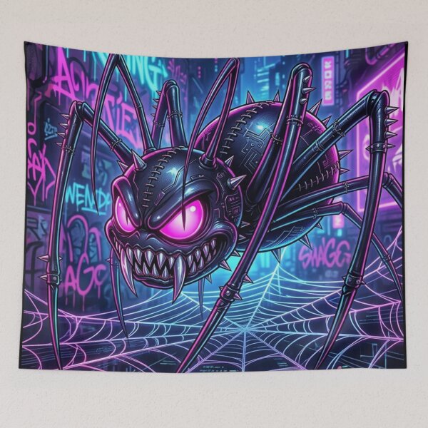 Item preview, Futuristic Cyber Spider in Urban Jungle designed and sold by kiwiartyfarty.