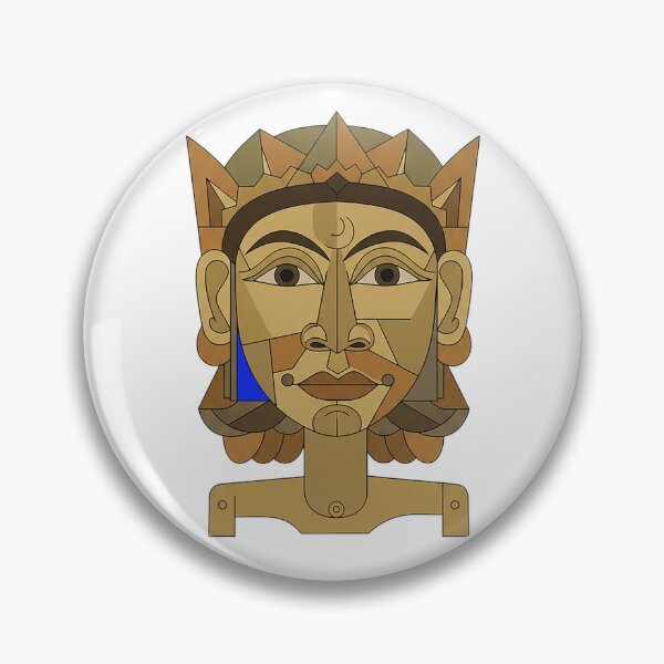 Item preview, Abstract Geometric Golden Deity Mask – Modern Cubist Tribal Art designed and sold by cannsuh.
