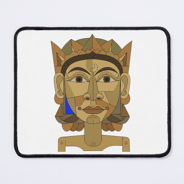 Item preview, Abstract Geometric Golden Deity Mask – Modern Cubist Tribal Art designed and sold by cannsuh.