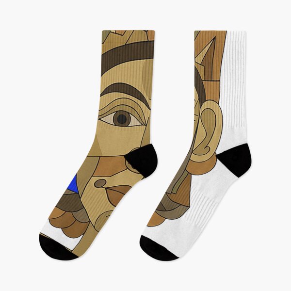 Item preview, Abstract Geometric Golden Deity Mask – Modern Cubist Tribal Art designed and sold by cannsuh.