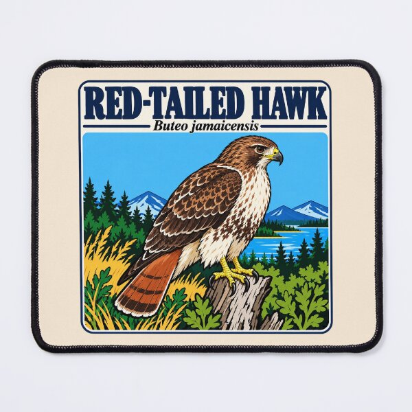 Item preview, Red-Tailed Hawk Vintage Wildlife Badge designed and sold by American Fieldmark Studio.