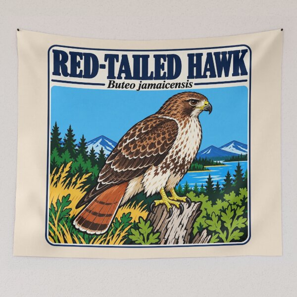 Item preview, Red-Tailed Hawk Vintage Wildlife Badge designed and sold by American Fieldmark Studio.